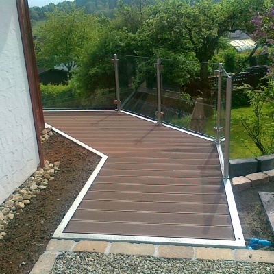 Glasgeländer ohne Handlauf